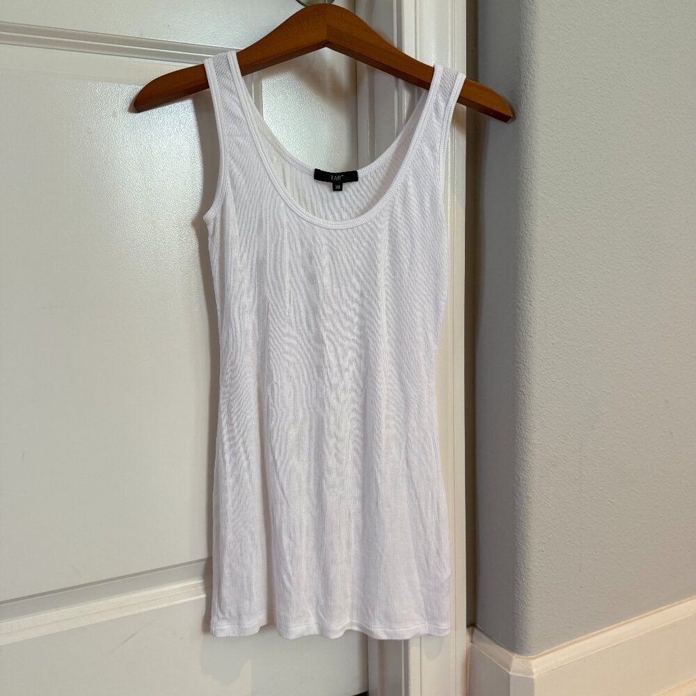 Tart Ribbed Scoop Neck Tank Top White NEW
